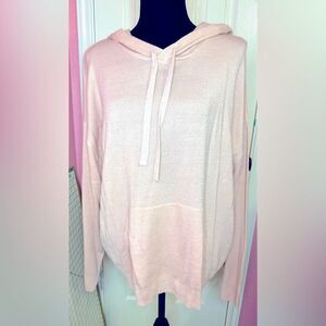 NWT Metallic Drawstring Tie Hooded Sweater